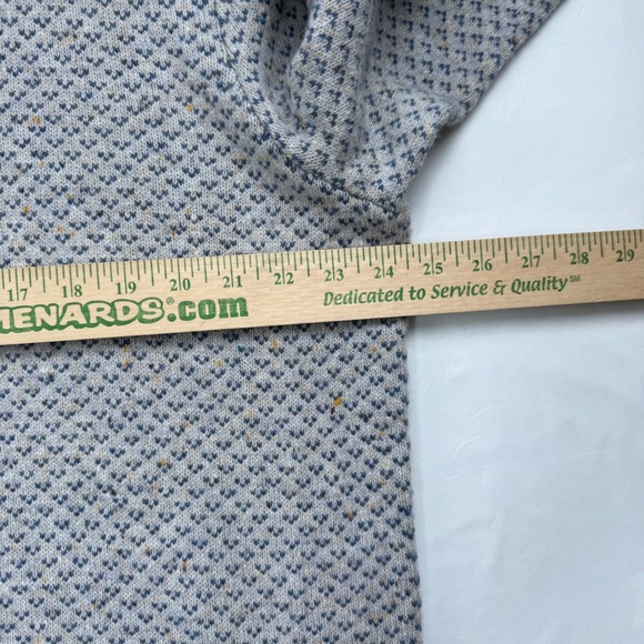 J.Crew NWT Rugged Merino Wool Blend Birds Eye Sweater Blue Grey XXL Fisherman - Picture 4 of 8